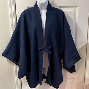 Vintage Indigo Hanten - Rare Yukata - Noragi Jacket - Vintage Japanese Kimono